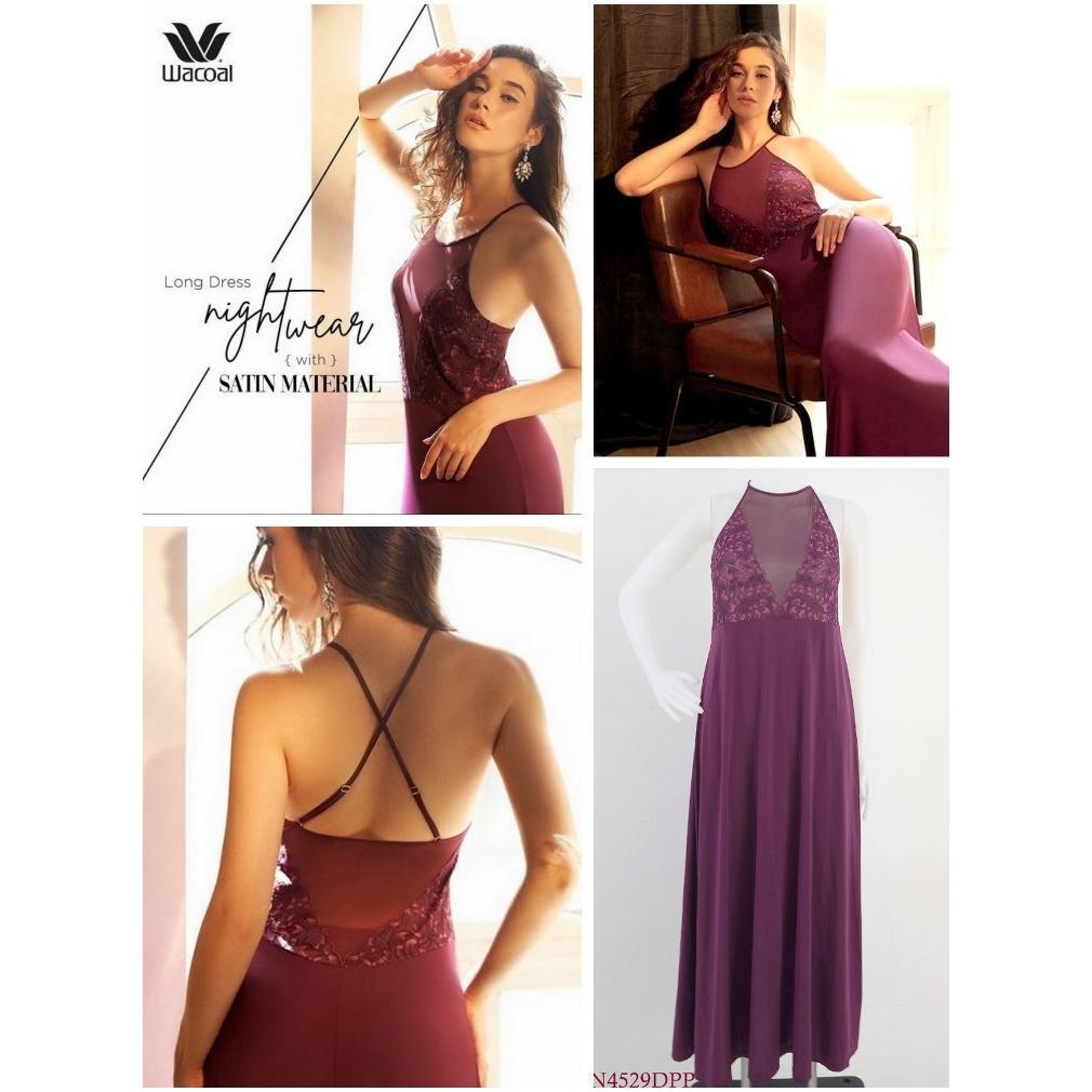 Lingerie Wanita WACOAL Model Long Dress Mix Lace Premium Sexy Pakaian Dalam Underwear IN4529