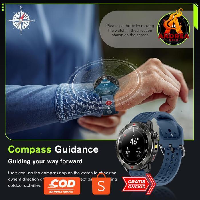 ANDREASIDU AOLON NAVI R4 SMARTWATCH AOMLED AOD DUAL-BAND GPS IP68 PANGGILAN BLUETOOTH STRAVA TERHUBU