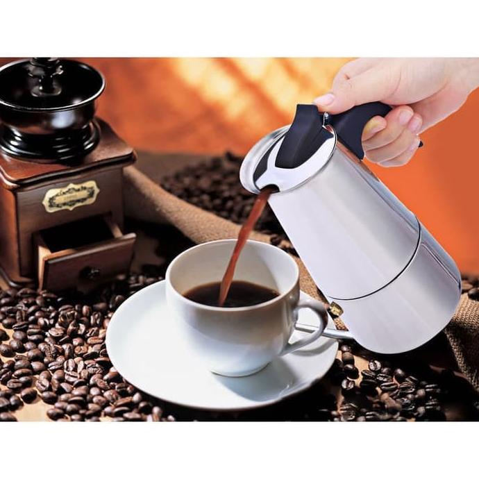 Pot Espresso Maker Coffee Maker Stovetop Stainless Steel Cup Espresso Coffee Machine Maker Mesin Tek