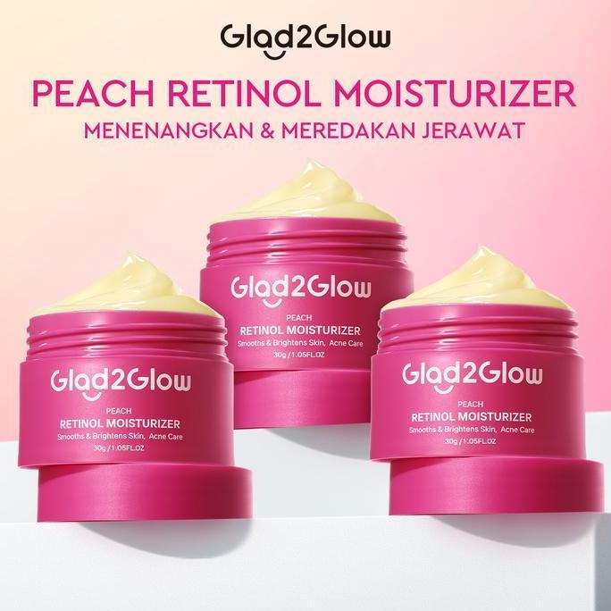 MASRI.DAMAR - GLAD2GLOW RETINOL MOISTURIZER PEACH 3G X3PCS - ANTI AGING, MENCERAHKAN & DAY NIGHT CRE