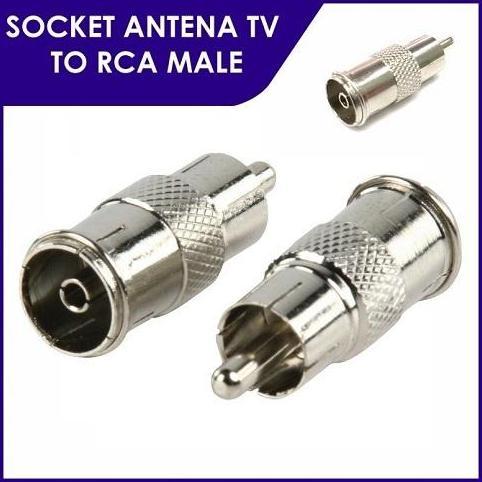 KONEKTOR SAMBUNGAN JACK RCA METAL TO ANTENA TV MESIN TUNER WCOM WANSONIK ADAPTER RF COAXIAL CONNECTO