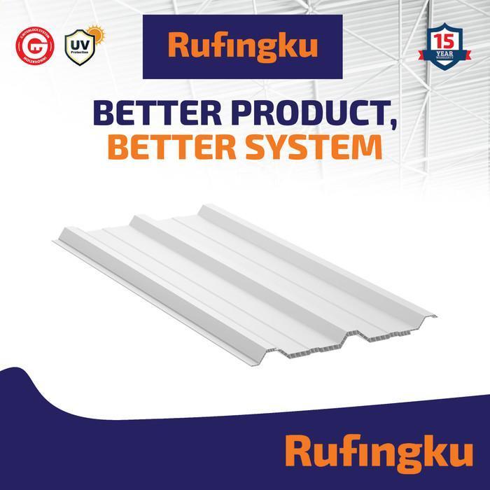 Atap Upvc Rufingku 430 - 15 Mm - White Original Dan Terpercaya