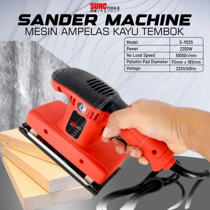 MESIN AMPLAS KAYU TEMBOK BESI ELECTRIC SANDER AMPLAS LISTRIK AMPLAS ELEKTRIK SANDER SUNC TOOLS ORIGI