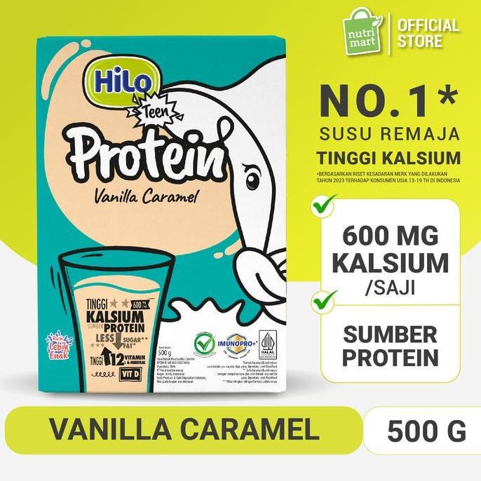 HiLo Teen Vanilla Caramel 500gr - Susu Tinggi Kalsium
