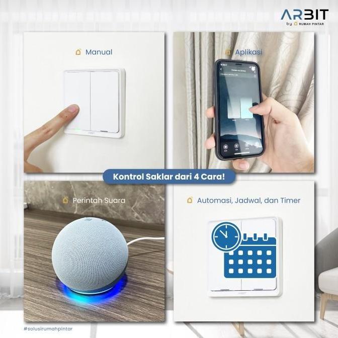 New- ARBIT Smart ZigBee Wall Switch Without Neutral Wire Line - Grey