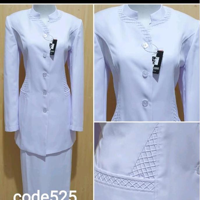 Setelan Pakaian Kerja Wanita Putih,Baju Kerja Putih wanita,Setelan Baju Kerja Putih Wanita,Atasan Ba