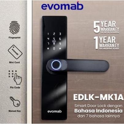 EVOMAB Smart Door Lock Kunci Pintu Digital Bahasa Indonesia EDLK-MK1A