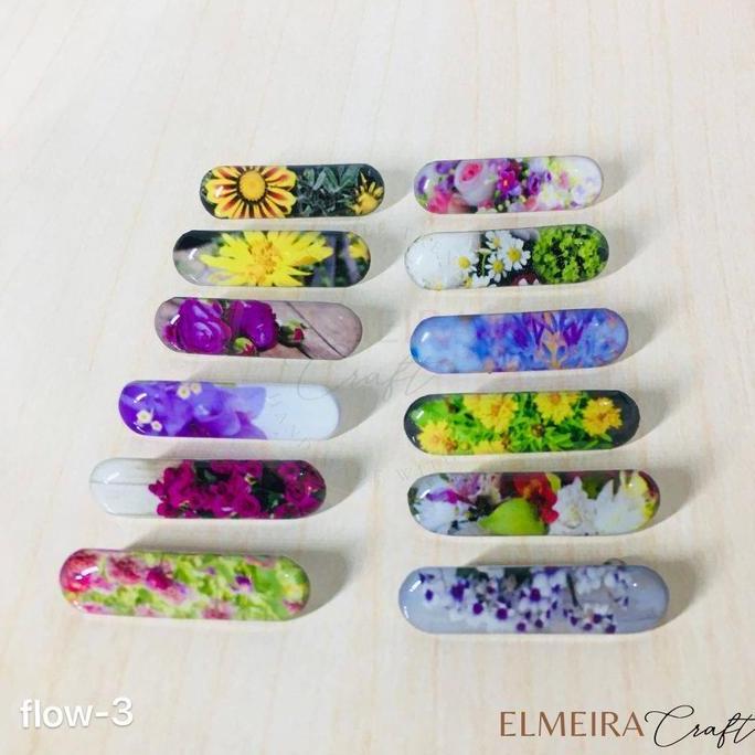 Grade Ori Pin Peniti Hijab Dagu Lusinan Bros Motif Bunga Dengan Peniti Grade A