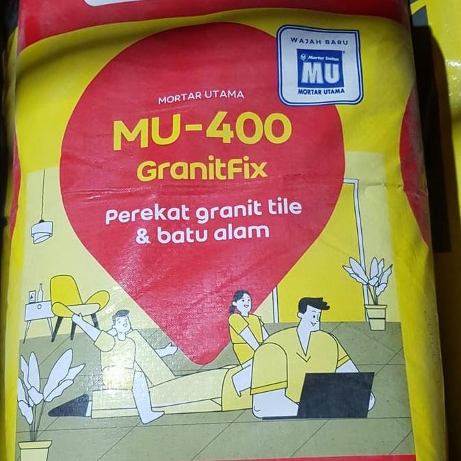 Officeqyu- Mortar Utama Mu 400 Perekat Granite & Batu Alam Granitfix Mu400 - 25Kg