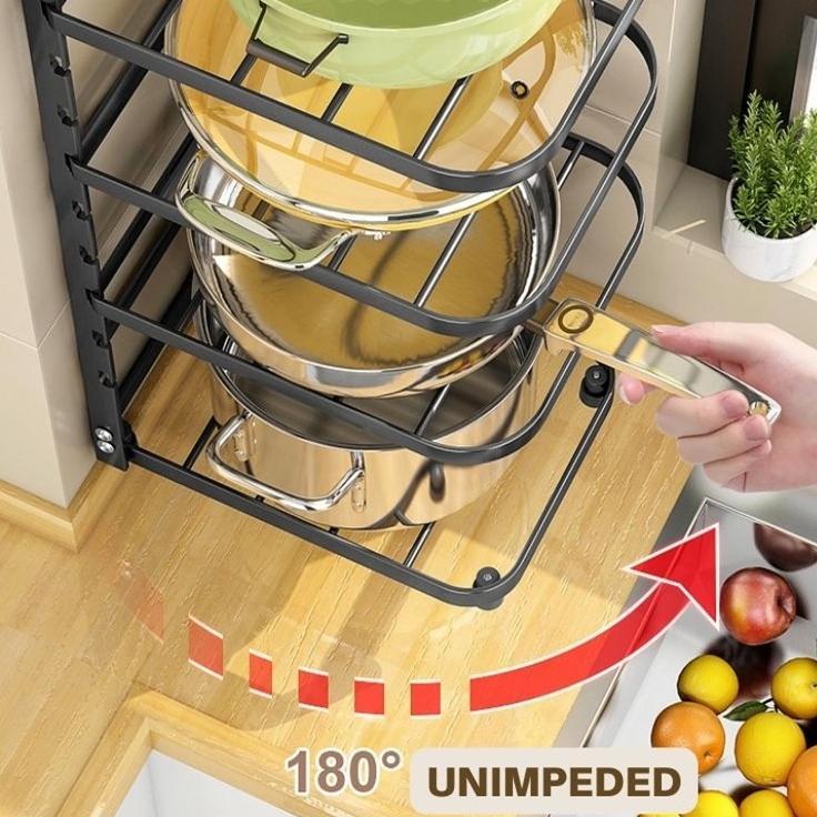 Bisa Cod Rak Panci Susun Stainless Rak Piring Wastafel Bawah Wastafel Rak Pot Rack Adjustable Rak Da