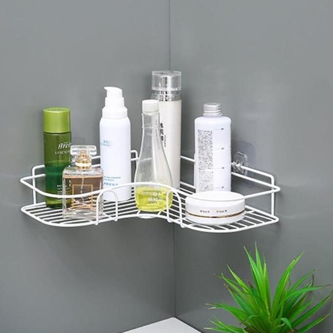 Rak Dapur/ Rak Kamar Mandi/ Rak Sudut Kamar Mandi Tempel Tanpa Paku