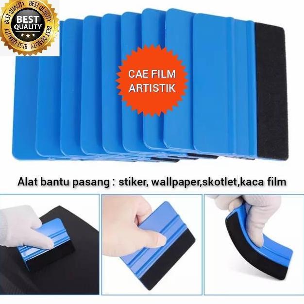 Best- Rakel scrapper Kape Biru Alat Bantu Pasang Stiker Sticker Kaca
