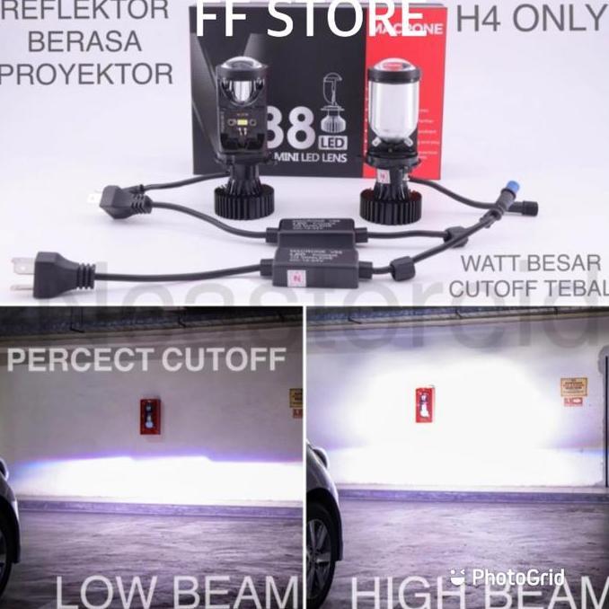 Bohlam led mini proji h4 v88 macrone