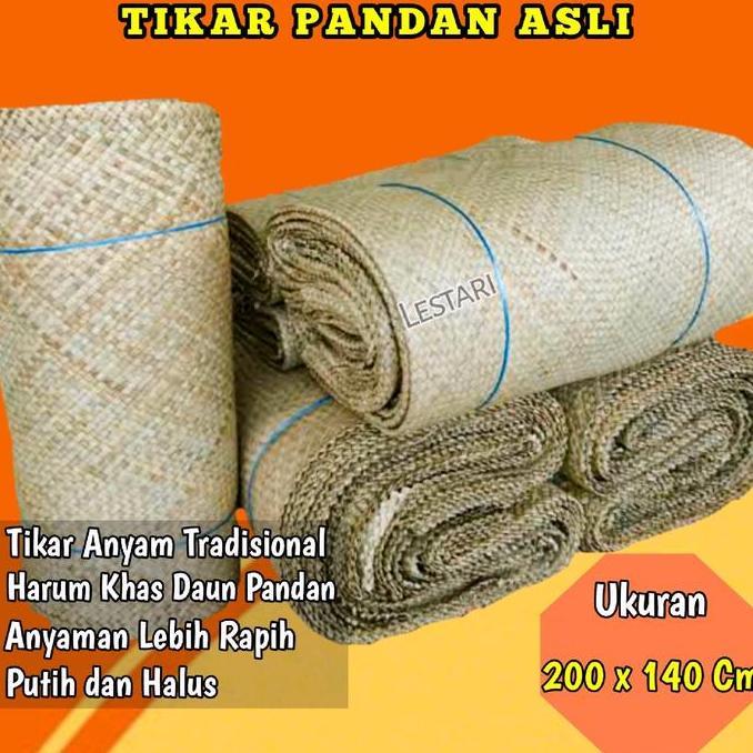 Tikar Lantai Lipat Anyaman pandan Asli / Samak Tradisional Ukuran Jumbo 200x140Cm / Samak Jadul Puti