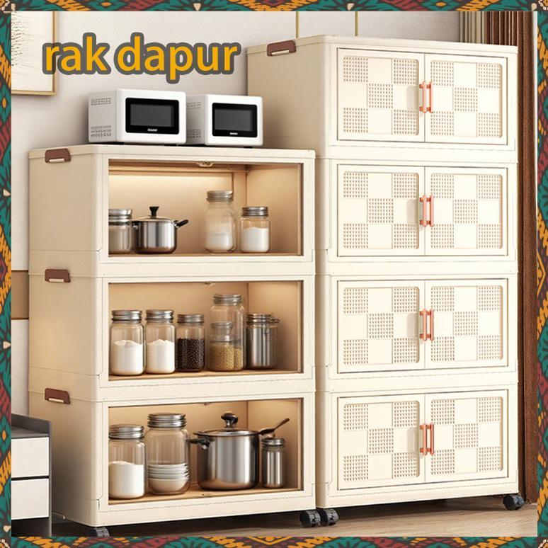 Lemari Makanan Plastik Lemari Dapur Lemari Piring Rak Dapur Serbaguna Rak Piring Tertutup Rak Susun 