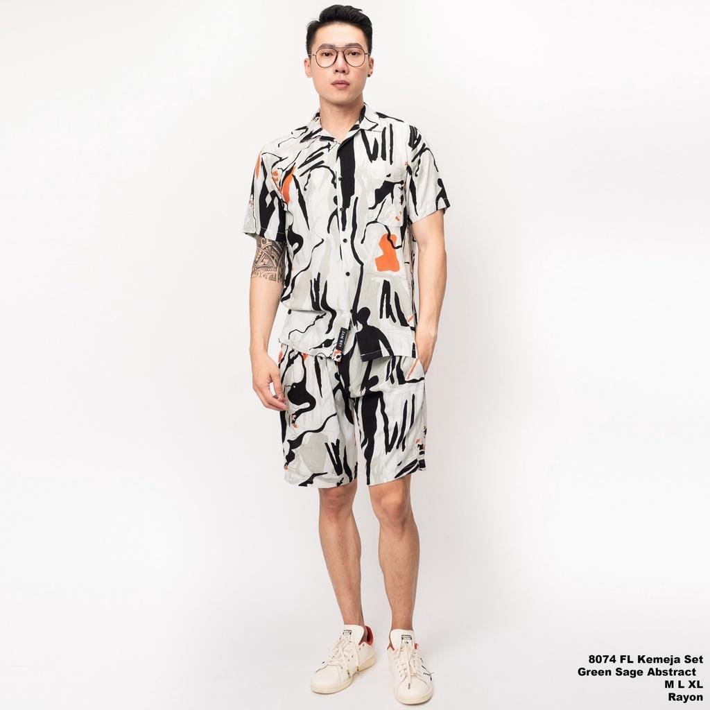 Jane Frey Clothing Setelan Piyama Pria | Freypv 8074 Reguler Fit Set Motif M-Xl Kemeja Tie Dye Set B