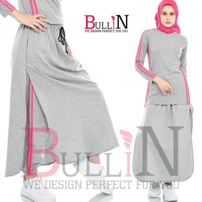 vrimas00 - setelan rok abu syari sport muslimah bullin