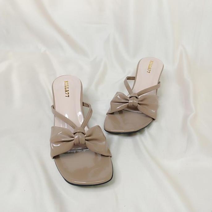Jelitashoes- Sandal Heels Wanita Hak 3Cm Simple Elegan Ootd Kondangan Kekinian Terbaru