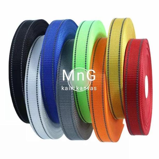 1 Roll Webbing 2.5 cm Nylon Reflective meteran Promo Premium
