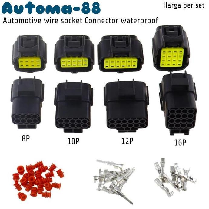 Terpopuler- Soket Kabel Konektor Otomotif Motor Mobil 8 10 12 Pin Kabel Anti Air