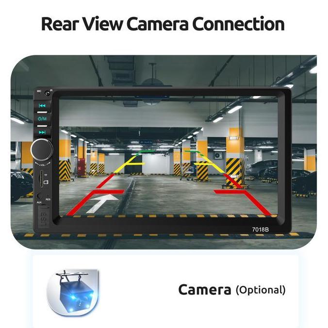 READY ESSGOO Head Uniit 7inch Double DIN 7018 Car Radio Player Bluetooth Mp5 pemutar video untuk mob