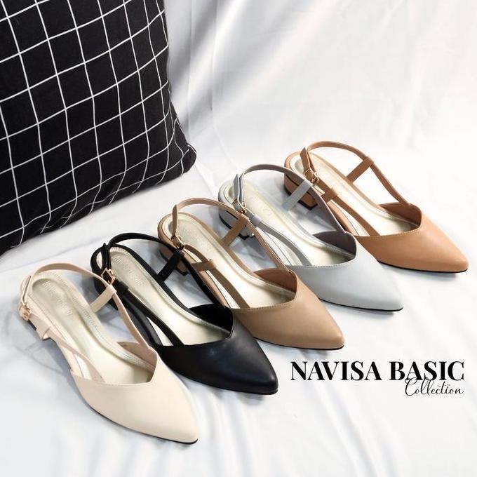 Jelitashoes- Mules Wanita Heels / Hak 3 Cm Navisa Basic Collection Pluvia Damelia Grend Love Patris 