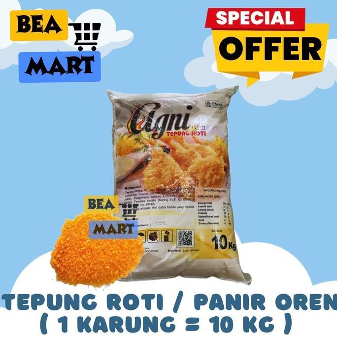 Grosir Tepung Roti Agni Oren 10Kg | Tepung Panir / Panko Bread Crumb Breadcrumb Orange 10 Kg