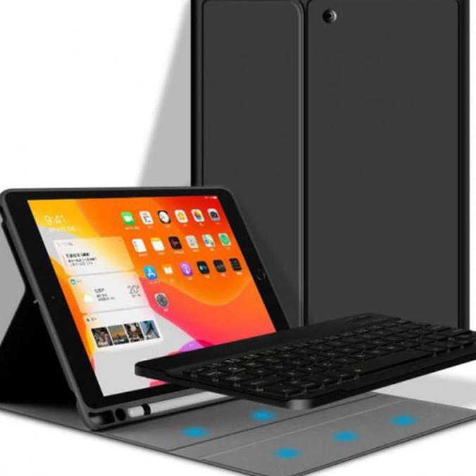 SK-1036E Ipad 8 10.2" Wireless Bluetooth Backlight Keyboard Pen Slot