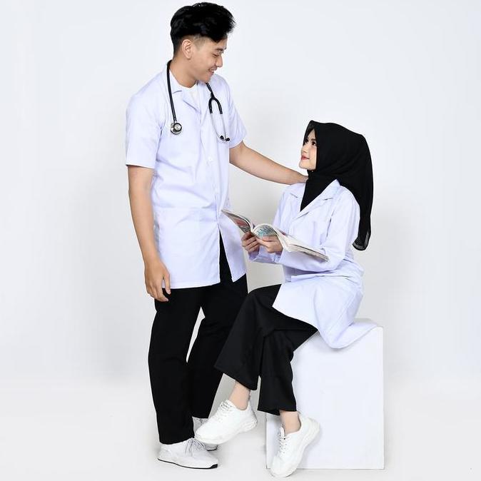 Murah Jas Laboratorium Jas Lab Lengan Panjang & Lengan Pendek Jas Praktek Farmasi Baju Laboratorium
