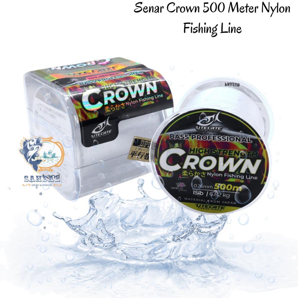 READYGan- Senar Pancing Super Kuat Crown 500 Meter IGFA Class Bass Professional - Putih Bening