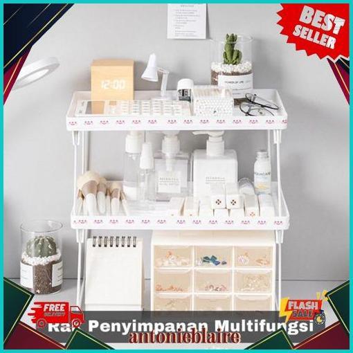 Rak penyimpanan storage meja lemari lipat rak susun besi multifungsi Diskon