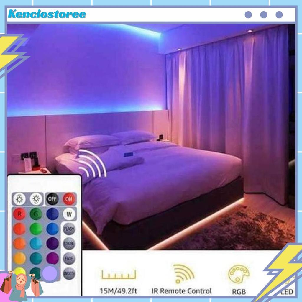 [Waterproof] Lampu led strip rgb 16 warna lampu kamar neon tiktok Teratas