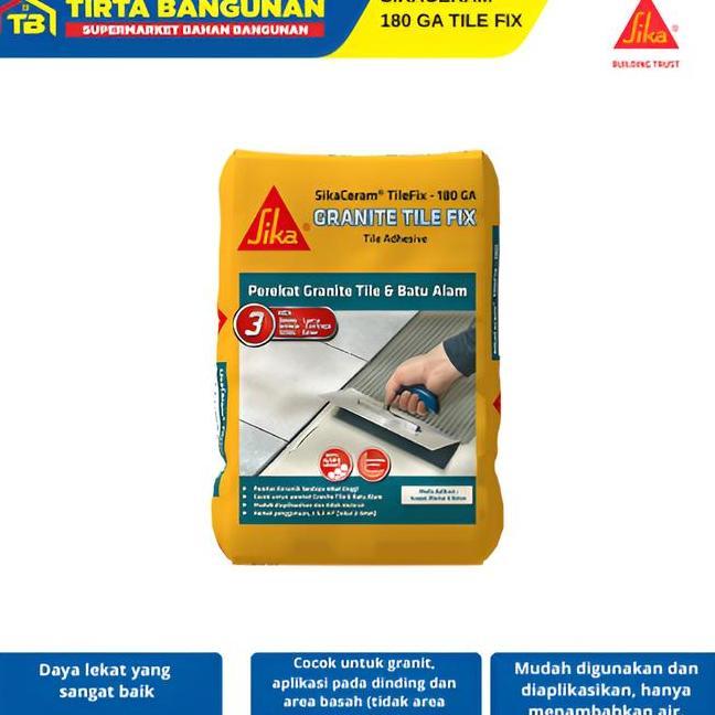 Sikam 180 Ga Tile Fix Mortar N Peat Lem Granite Dan Batu Alam 25 Kg
