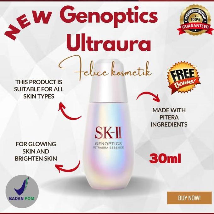 SK-II SK2 SKII SK II SERUM GENOPTICS AURA ESSENCE 30 ML SERUM GLOWING Kosmetik Mencerahkan Pencerah
