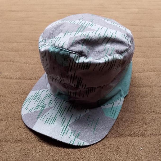 M43 Fieldcap German Camo Splittertarnmuster Wwii Ww2 Replica Cotton Calico Terbatas