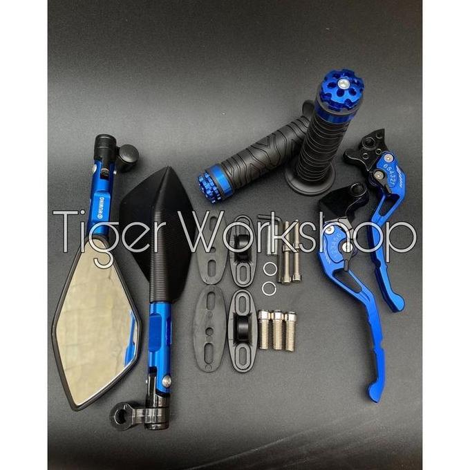 Aksesories Motor Paketan 3In1 Spion Tomok V2 Handgrip Jalu Cnc Dan Handle Stelan Cnc Nmax Beat Vario