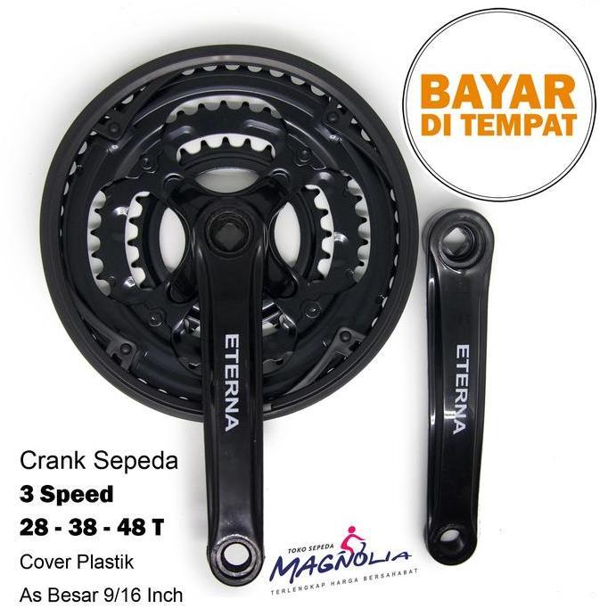Crank 3Speed Gir Sepeda MTB Gunung 28-48T Eterna