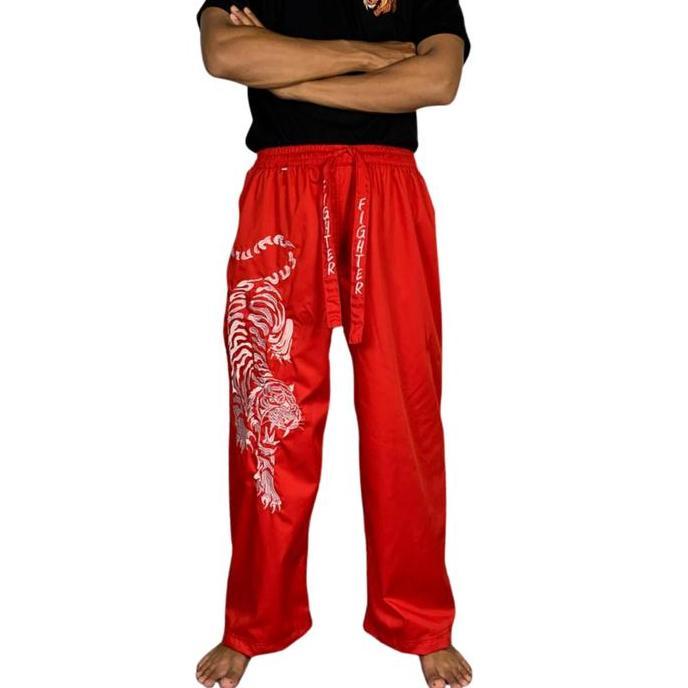 CELANA KOMPRANG BORDIR  DRILL HARIMAU  Dewasa