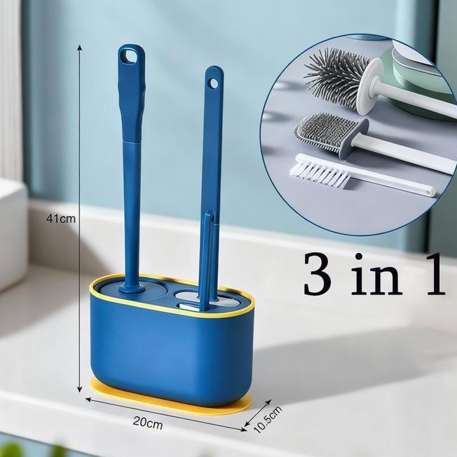 Muzy Sikat Toilet Silikon 3 In 1 Sikat Fleksibel Wc Sikat Pembersih Kamar Mandi Silicone Sikat Wc Si