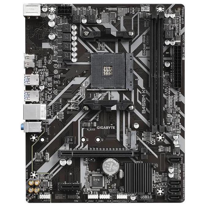 Motherboard Gigabyte B450M K  / B450M-K Socket AM4 DDR4 Terlaris