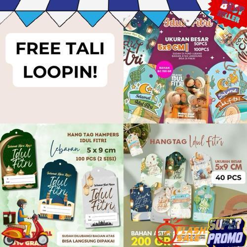 [FREE TALI] 40/50/100PCS HANG TAG LEBARAN IDUL FITRI HAMPERS COD