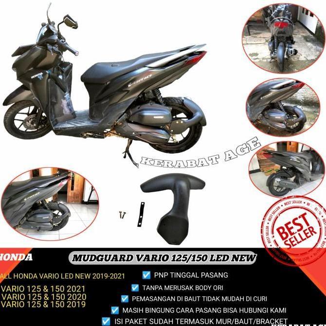 HUGGER MUDGUARD VARIO 125 - 150 LED NEW SAMBUNGAN SPAKBOR DEPAN MOTOR MATIC BELAKANG ORIGINAL DAN TE