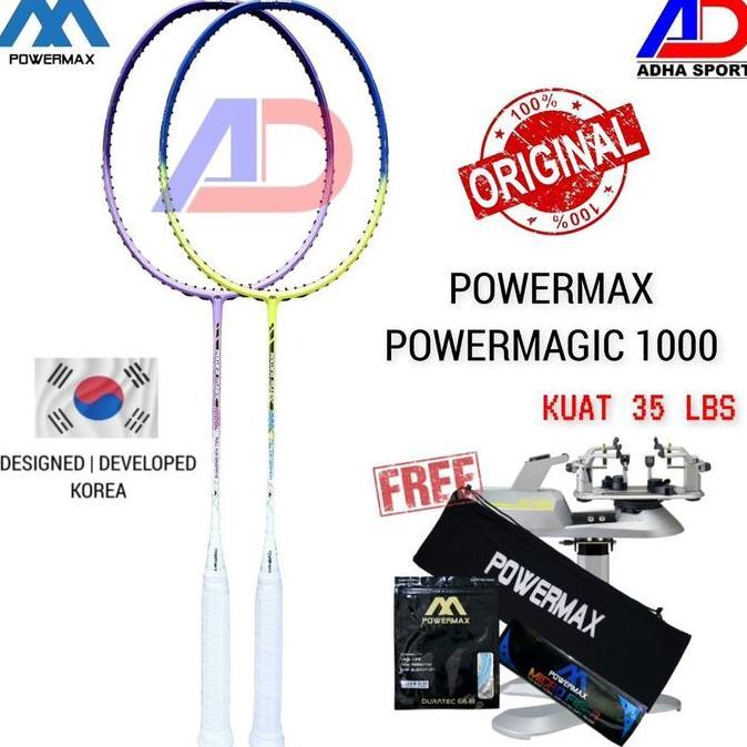 NEW New Color  Raket Badminton Powermax POWER MAGIC Original 35 LBS Raket Bulutangkis Murah