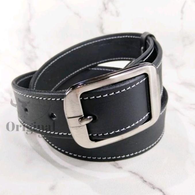 New- Ikat Pinggang Pria Kulit Asli/Sabuk Kulit Pria/Gesper Kulit Asli/Belt Kulit Model Jahitan