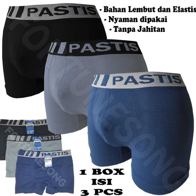 Ytta- 3 Pcs Celana Dalam Boxer Pria Pastis / Celana Dalam Pria Pastis
