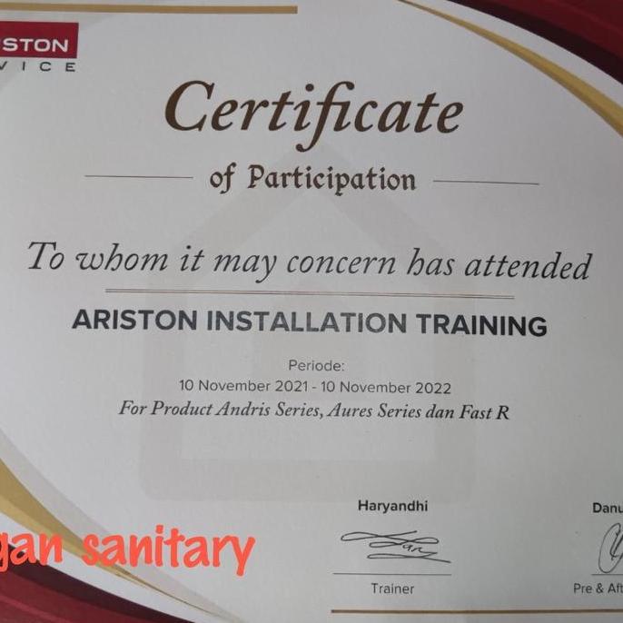 Cxyc- Water Heater Ariston 15L Paket Murah