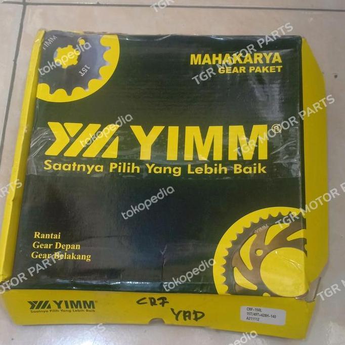 GIR GEAR SET PAKET CHAIN KIT CRF 150 RANTAI 428H TEBAL MERK YIMM Terlaris