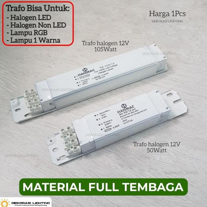 Promo Trafo driver transformer 12volt AC halogen pijar led 50watt 105watt Diskon