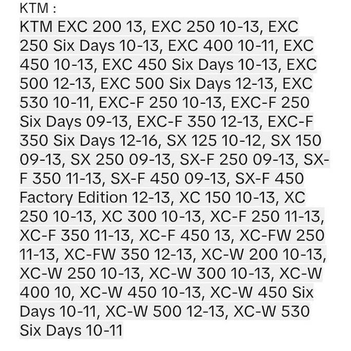 Seal piston master rem depan  Brembo KTM 150 250 300  350 450 SX EXC-F XC-W SXF All Balls 18-1026 Te
