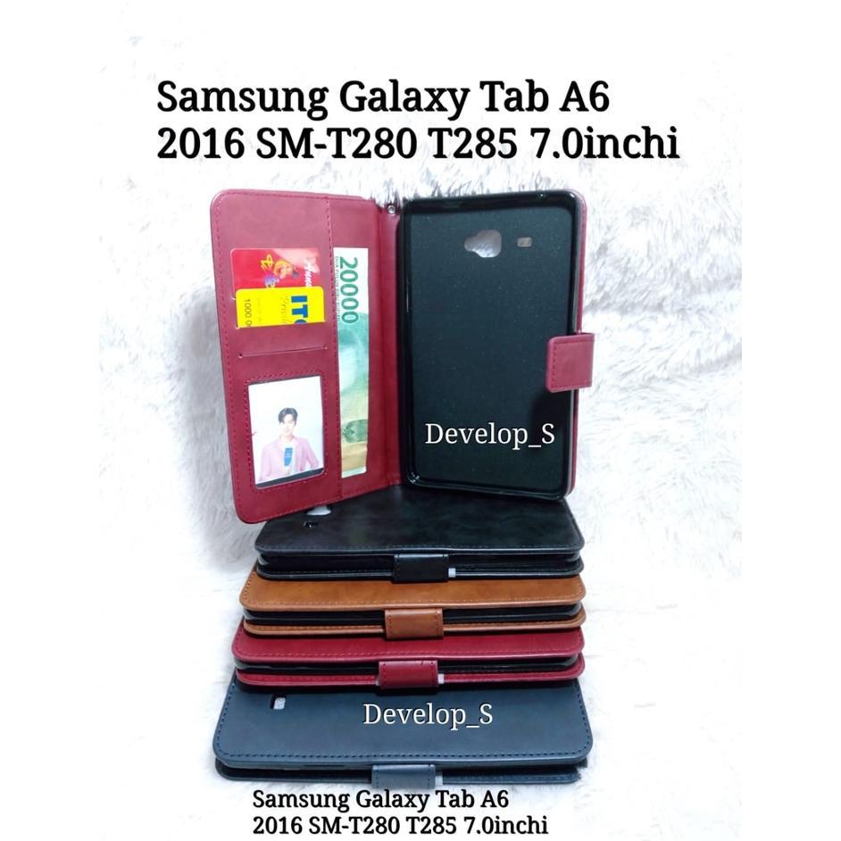 Nice- Leather Case Flip Cover Kulit Samsung Galaxy Tab A6 2016 7.0Inchi Sm-T280 T285